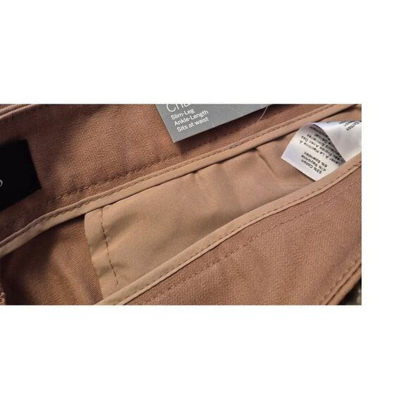 NWT $99 Talbots Camel Chatham Slim Leg Ankle Length Pant Sz16 Stretch Cotton - Picture 5 of 7